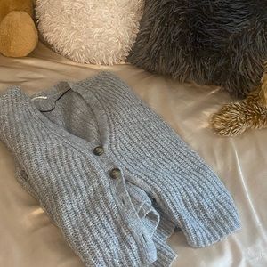 Gray Button Cardigan